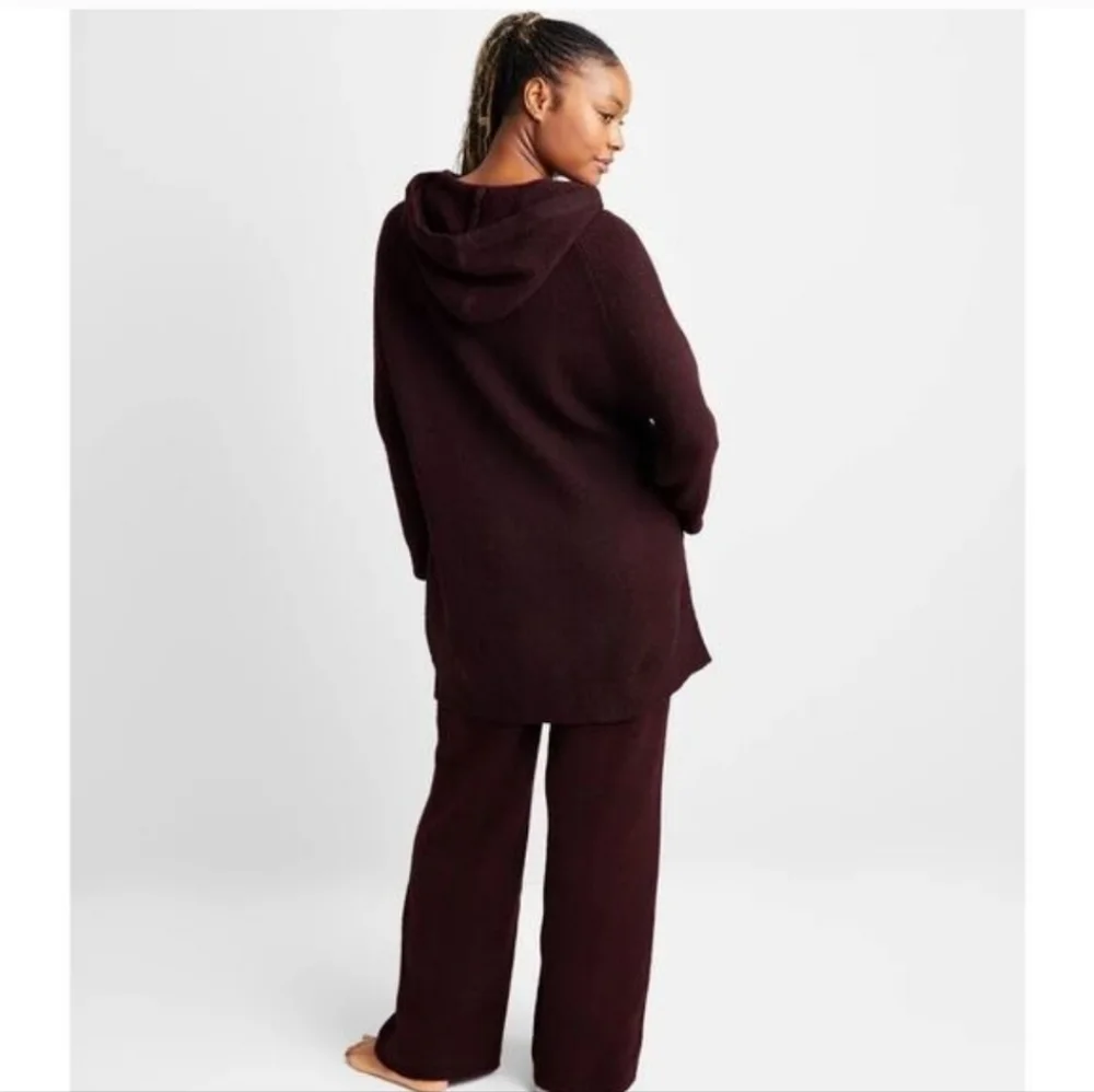 Women's Indulge & Rest Loungewear Tunic Hoodie Black Cherry